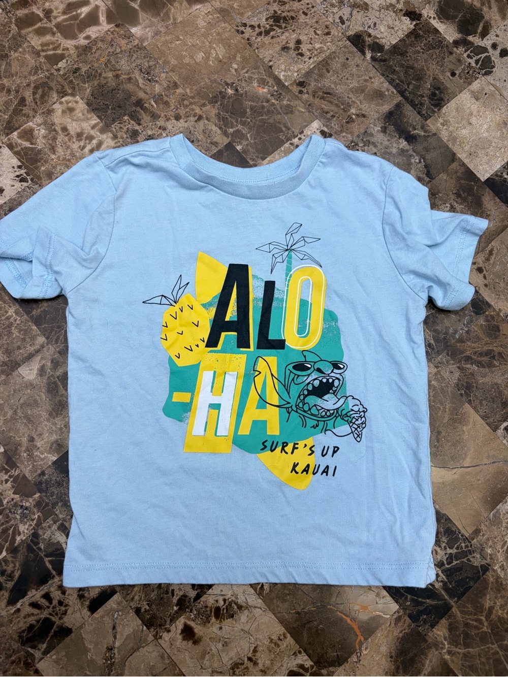 4/30$ stitch Aloha Graphic Tee - Light Blue 3 years